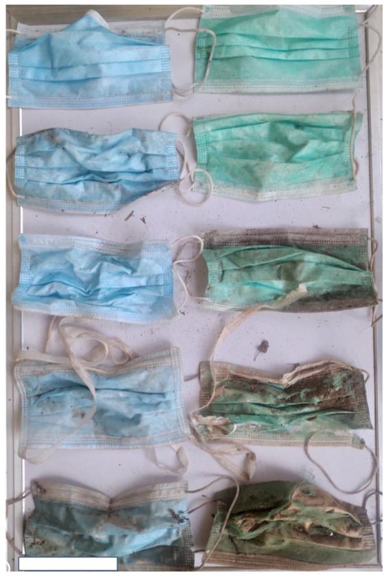 일회용 마스크 분해 과정 (논문에 게재된 사진)