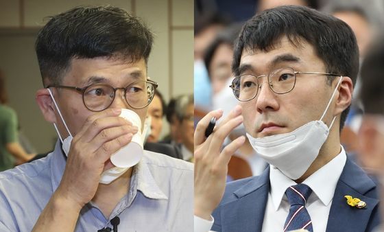 진중권 전 동양대 교수(왼쪽), 김남국 더불어민주당 의원. 임현동, 오종택 기자