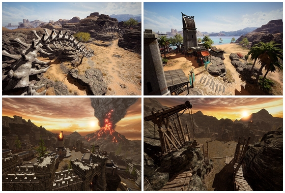 <사진=유카비 사막(상)과 데커스 화산>