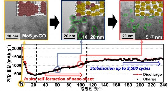 황-금속 화합물 양극의 실시간 전기화학적 처리를 통한 성능 및 안정성 향상 과정