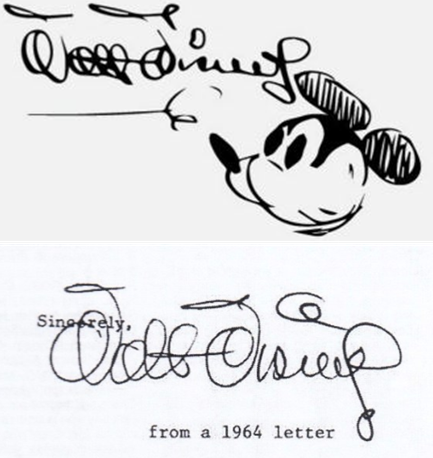 실제 월트 디즈니의 서명