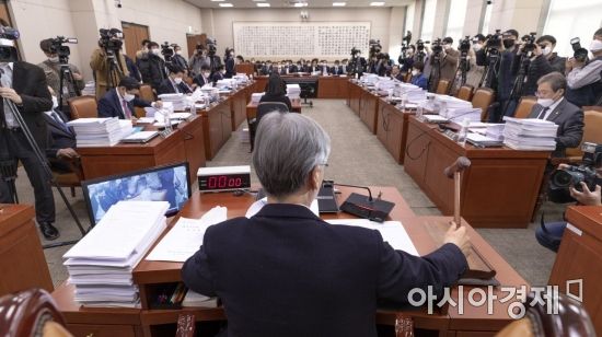 여상규 국회 법사위원장이 4일 국회에서 열린 법사위 전체회의를 주재하고 있다./윤동주 기자 doso7@