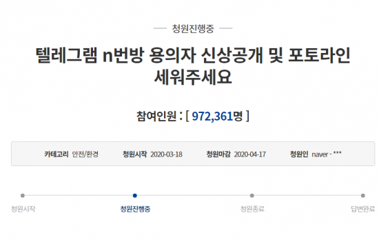 사진=청와대 국민청원 게시판