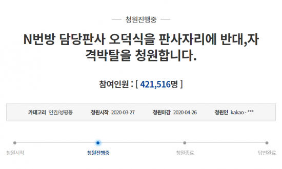 사진=청와대 청원 게시판 캡처