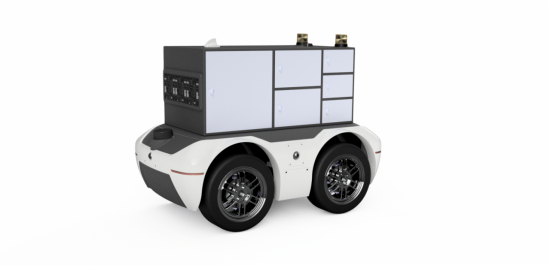 '위더스'를 개발한 언맨드솔루션은 자율주행 기술을 활용한 다양한 모빌리티를 선보인 바 있다. 사진은 자율주행 배달로봇의 모습.