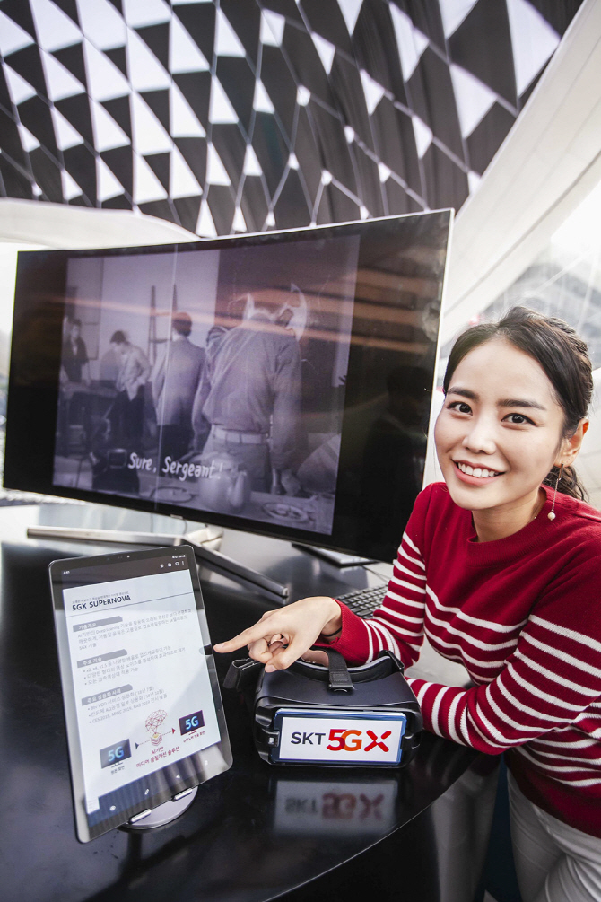 ▲SK텔레콤은 ‘5GX 슈퍼노바’ 기술을 이용해 1961년 제작된 영화 ‘오발탄’을 4K급 고화질로 개선해 선보였다.