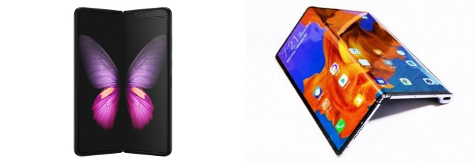 삼성전자의 갤럭시 폴드(왼쪽)와 화웨이의 메이트X. (사진= 각사)