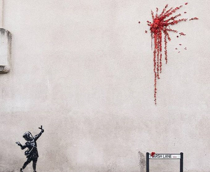 뱅크시 벽화(사진=SNS)