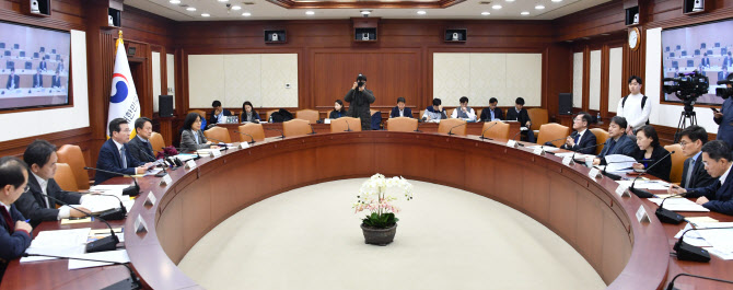 김용범(왼쪽에서 3번째) 기획재정부 차관이 지난달 30일 정부서울청사에서 열린 ‘제2기 인구정책 TF 회의’에서 발언하고 있다. 기획재정부 제공