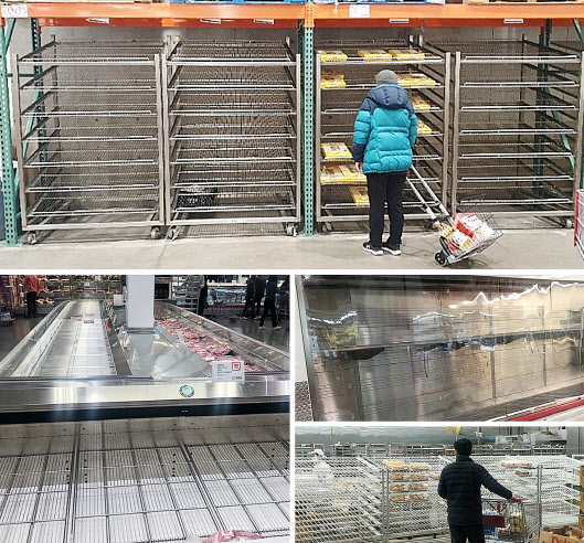 지난 24일 창고형 할인매장인 코스트코 경기 의정부점의 진열대가 텅 비어있다.(사진=연합뉴스)