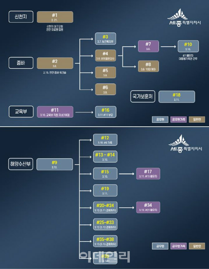 세종시 확진자 39명. [출처=세종시]