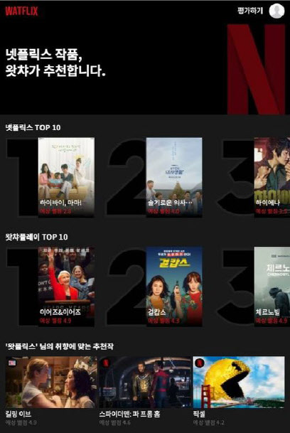국내 온라인 동영상 서비스(OTT) 왓챠가 개인의 취향에 딱 맞는 넷플릭스 콘텐츠를 추천해주는 서비스를 출시했다(사진=왓챠).