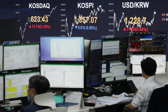 16일 오후 서울 여의도 KB 국민은행 딜링룸에서 직원들이 업무를 보고 있다. (사진=연합뉴스)