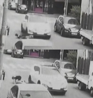 ‘경주 스쿨존 사고’ 정면 CCTV 영상 캡처(사진=온라인 커뮤니티)