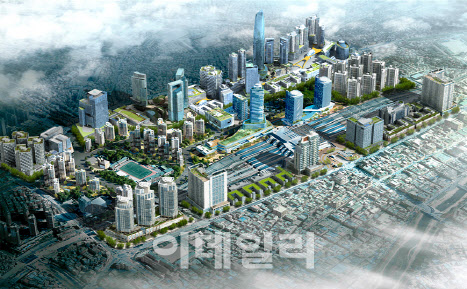 혁신도시 입지로 지정된 대전 동구 대전역세권 개발 구상도. 그래픽=대전시 제공