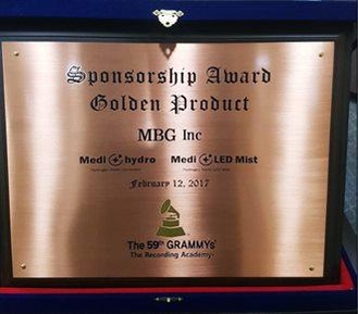 임동표 MBG 회장 측이 공개한 ‘그래미상 골든 프로덕트 상패’. 이런 상은 존재하지 않는다.