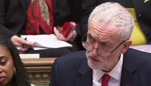 제러미 코빈 노동당 대표가 2019년 3월 13일 영국 하원의 노딜 브렉시트 표결 이후 말하고 있다. /BBC