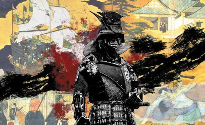 흑인 사무라이 야스케와 일본의 이미지들을 합성한 일러스트. /고베시립박물관 셔터스톡