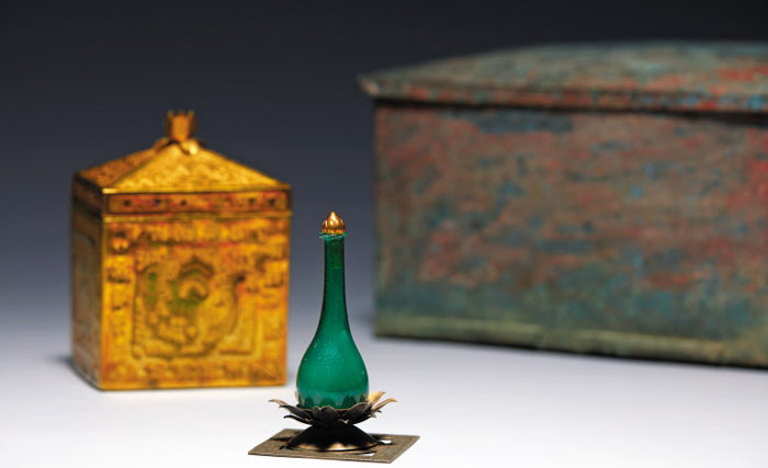 익산 왕궁리 오층석탑에서 발견된 사리장엄구. /국립익산박물관