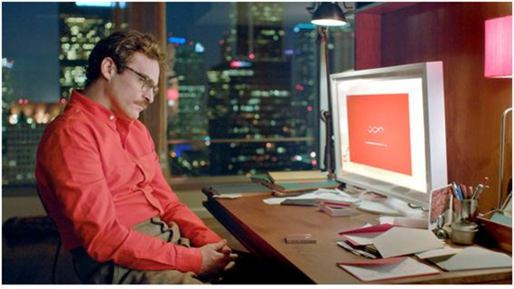 인간과 AI의 사랑을 다룬 영화 ‘그녀(Her)’의 한 장면. /트위터 캡처