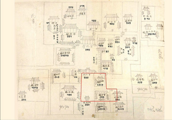 1907년도 경상감영이 있던 곳의 지도. 서울대 규장각이 소장하고 있다. /대구시