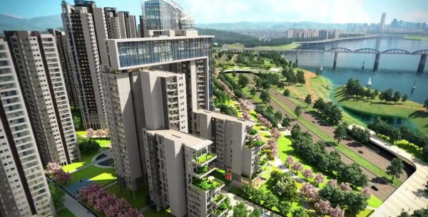 박병석 국회의장의 서울 서초구 반포동 아파트의 재건축 후의 설계 예상도./현대건설