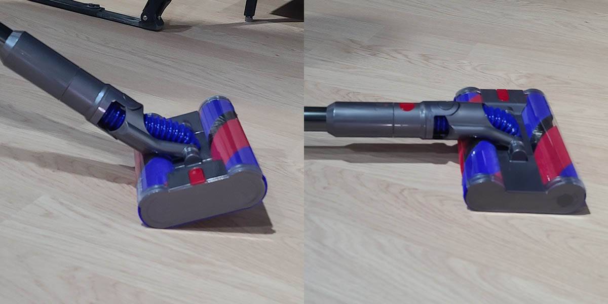 흡입구는 수평으로 꺾어 쓸 수 있지만, 사용 가능한 위치는 정해져 있다.