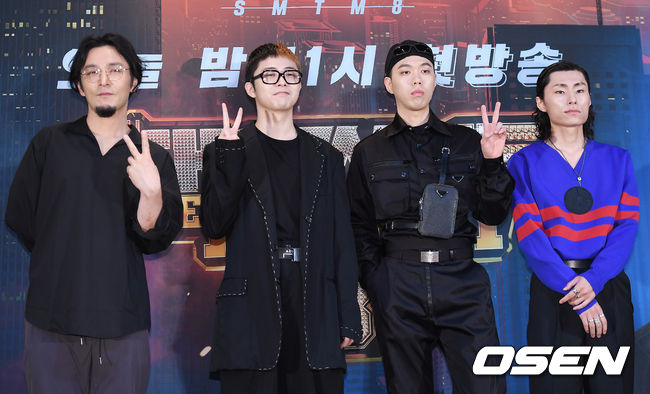 [OSEN=곽영래 기자] 26일 오전 서울 마포구 상암동 CJ ENM센터에서 Mnet '쇼미더머니8' 제작발표회가 진행됐다.  버벌진트, 기리보이, 비와이, 밀릭이 포토타임을 갖고 있다. /youngrae@osen.co.kr