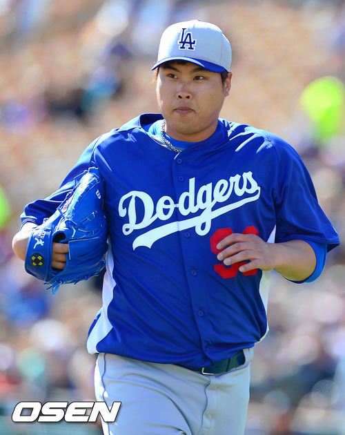 [OSEN=글렌데일(미국 애리조나), 박준형 기자] 2013년 2월25일 시범경기 데뷔전을 가진 류현진 /soul1014@osen.co.kr