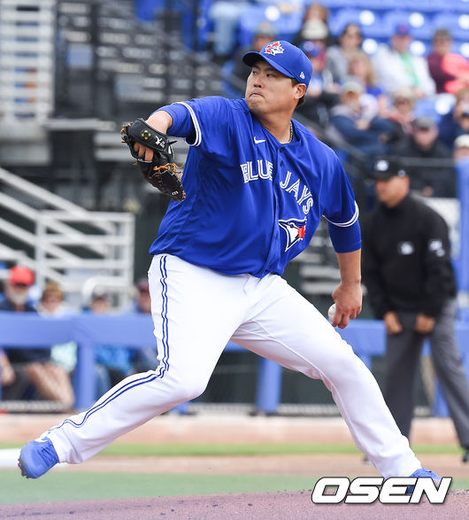 [OSEN=더니든(미국 플로리다주), 박준형 기자]토론토 선발투수 류현진이 역투하고 있다. /soul1014@osen.co.kr