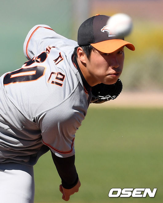 [OSEN=지형준 기자] 한화 남지민이 자체 홍백전에서 역투하고 있다. /jpnews@osen.co.kr