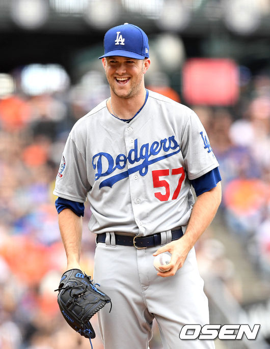 [OSEN=샌프란시스코(미국), 최규한 기자] 알렉스 우드가 미소짓고 있다. /dreamer@osen.co.kr