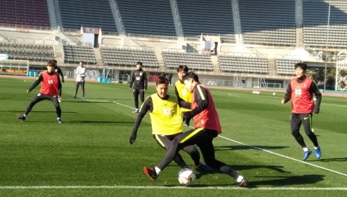 (울산=연합뉴스) 최송아 기자 = 13일 울산종합운동장에서 열린 대표팀 오전 훈련 모습