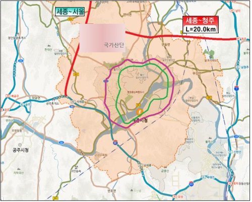 세종∼청주 고속도로 노선안(세종=연합뉴스) 세종시가 제출한 세종∼청주 고속도로 건설사업이 29일 예비타당성 조사가 면제되는 '2019 국가균형프로젝트' 대상사업에 선정됐다. 해당 사업은 세종시 연서면에서 청주시 남이면을 잇는 총연장 20㎞ 구간에 왕복 4차로의 도로를 신설하는 것이다. 사진은 세종∼청주 고속도로 노선안. 2019.1.29 [세종시 제공] photo@yna.co.kr