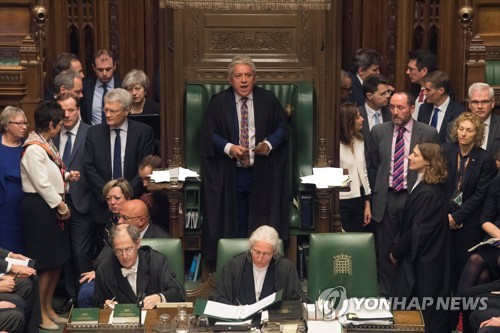영국 하원에서 열린 브렉시트 계획안 관련 표결 모습 [로이터=연합뉴스]