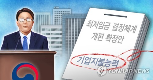 최저임금 결정체계 개편 확정안 - 기업지불능력 제외(PG)[이태호, 정연주 제작] 사진합성·일러스트