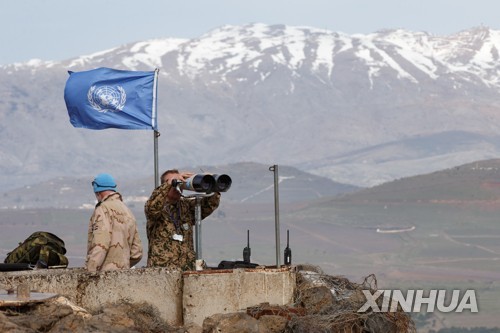 골란고원에 배치된 유엔 평화유지군     [신화=연합뉴스 자료사진]