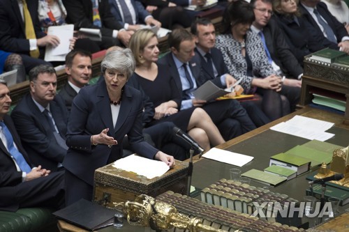 하원에 출석한 테리사 메이 영국 총리 [신화=연합뉴스]