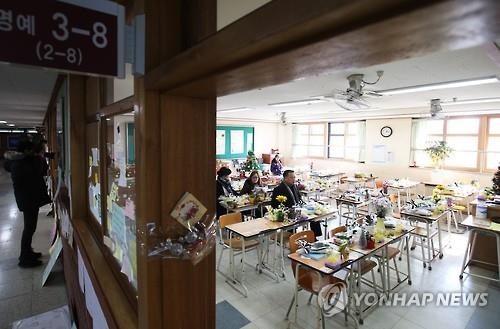 2016년 1월 단원고에 보존 중이던 기억교실(당시 명칭 존치교실) [연합뉴스 자료사진]