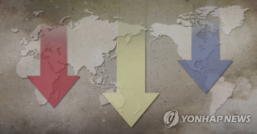 글로벌 경기 하락ㆍ세계경제 '잿빛' 전망(PG)[이태호 제작] 일러스트