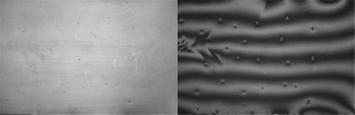 2차 전지용 초박판 결함 검출 결과. 기존 기술로 얻은 영상(왼쪽)과 비교했을 때 표준과학연 기술로 얻은 영상에는 표면 결함이 두드러져 보인다. [한국표준과학연구원 제공]