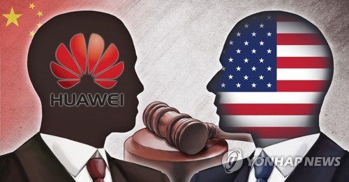 중국 화웨이, 미국에 법정대응·대립 (PG)[정연주 제작] 일러스트