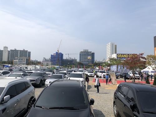 운정신도시파크푸르지오 견본주택 주차장 [함스피알 제공]