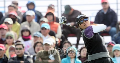 2008년 LPGA 투어에서 활약할 당시의 강지민[연합뉴스 자료사진]