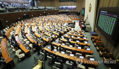 국회, 사개특위 활동기한 8월까지 연장(서울=연합뉴스) 김주형 기자 = 문희상 국회의장이 28일 오후 열린 제369회 국회(임시회) 제2차 본회의에서 사법개혁특별위원회 활동기한 연장의 건을 처리하고 있다. 2019.6.28 kjhpress@yna.co.kr