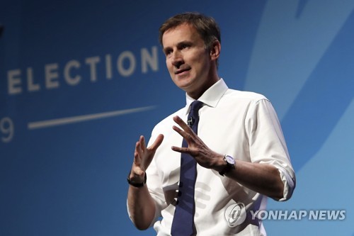 보수당 선거유세 참석한 제러미 헌트 외무장관[AP=연합뉴스]