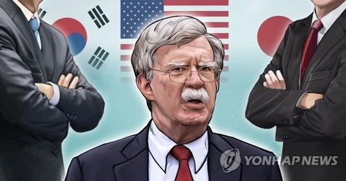 한일 갈등 속 미국 존 볼턴 보좌관 한일 방문 (PG)[정연주, 장현경 제작] 일러스트