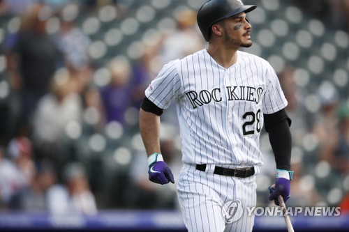 류현진에게 범타로 물러나는 에러나도[AP=연합뉴스 자료사진]