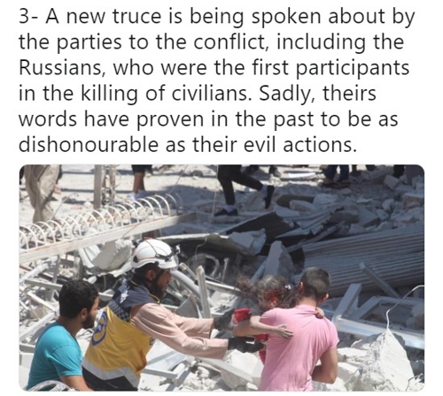 시리아 반군 측 민간구조대 '하얀헬멧' [트위터 캡처]