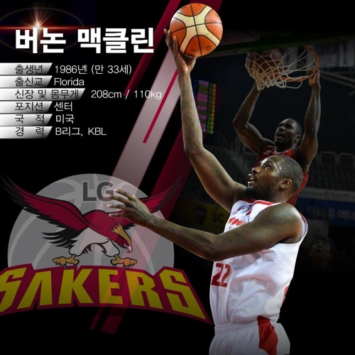 LG에서 뛰게 된 맥클린[LG 제공]